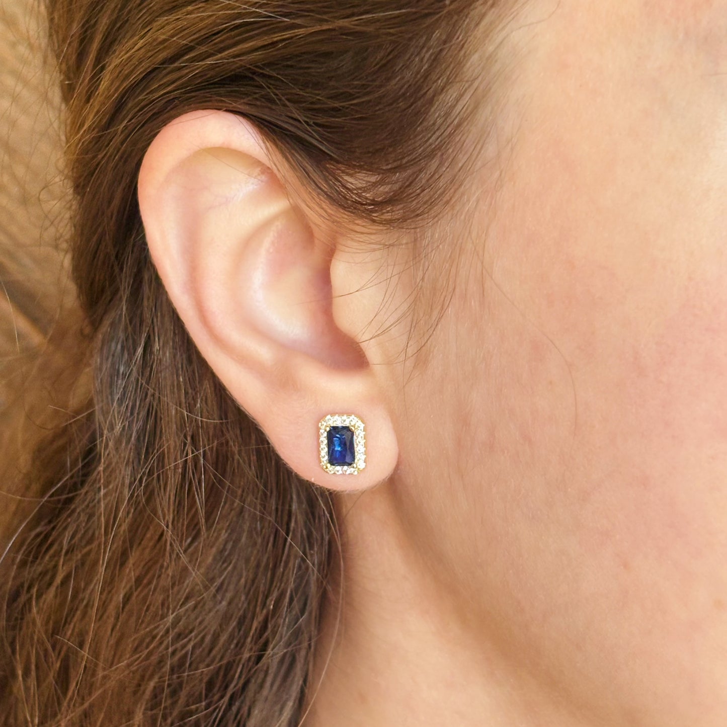Erika Navy & Gold Studs