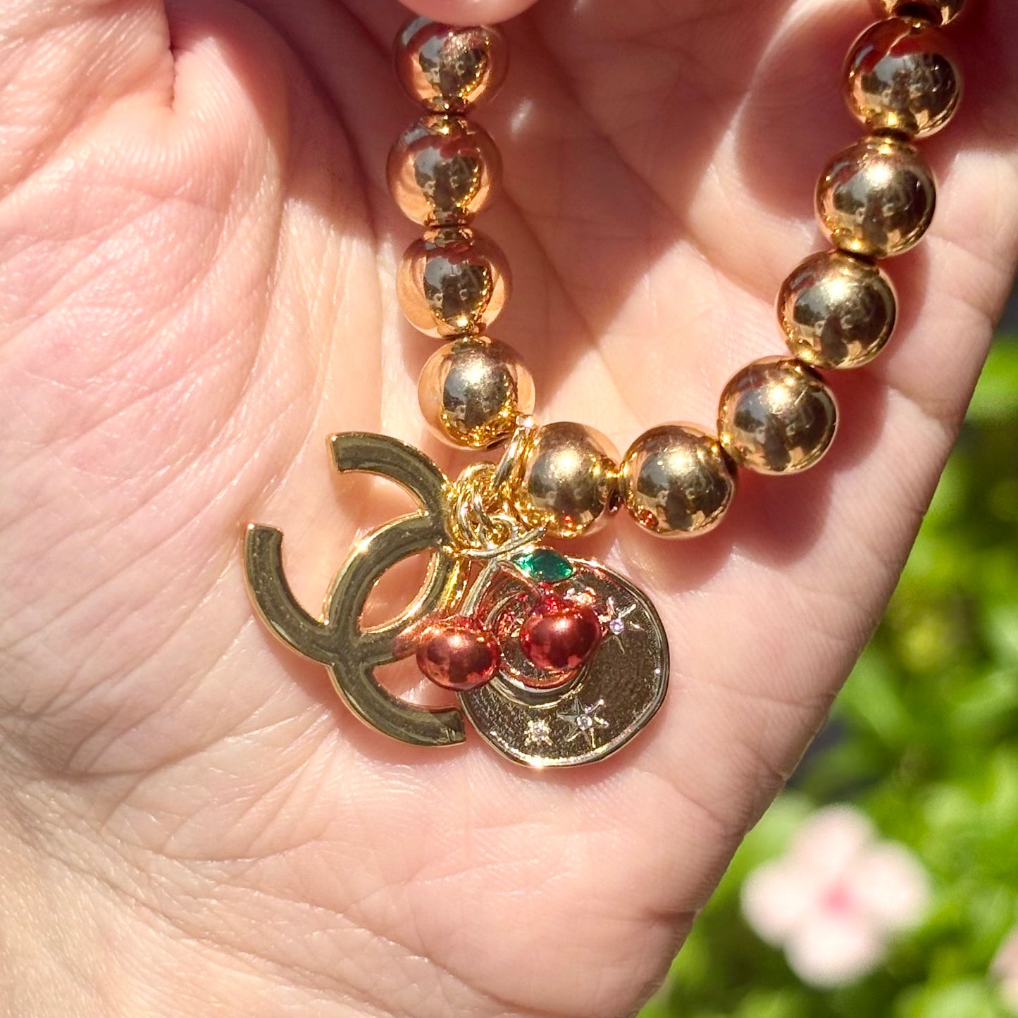 Midnight Cherry Up-Cycled Bracelet