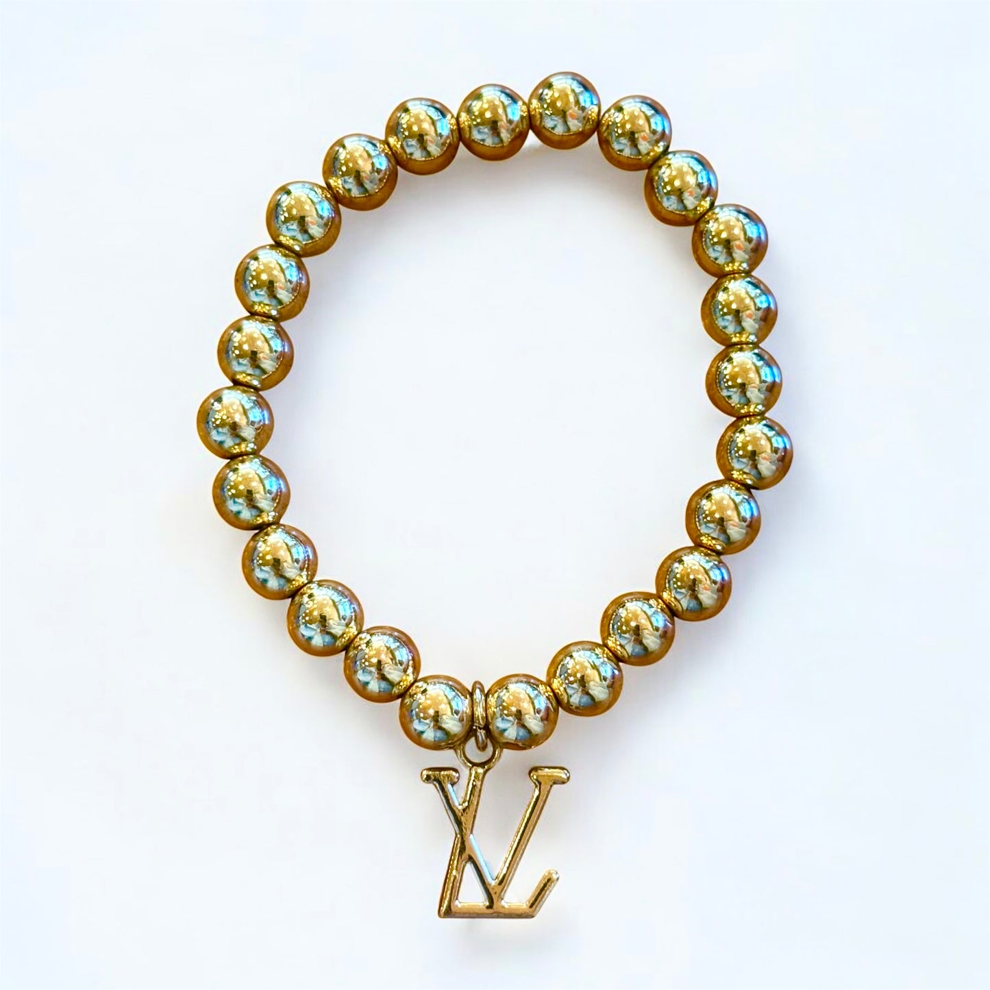 Golden Glimmer LV Bracelet Up-Cycled