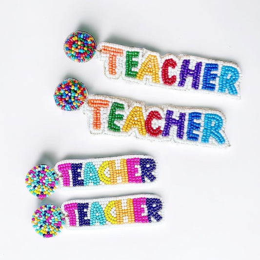 Beaded Teacher Earrings - Boho Mamma Store