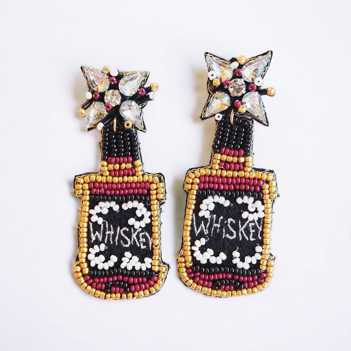 Beaded Whiskey Bottle Earrings - Boho Mamma Store