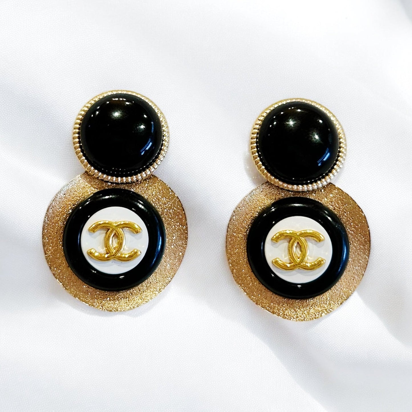 Elegant Noir Charm Upcycled & Reporposed Earrings - Boho Mamma Store