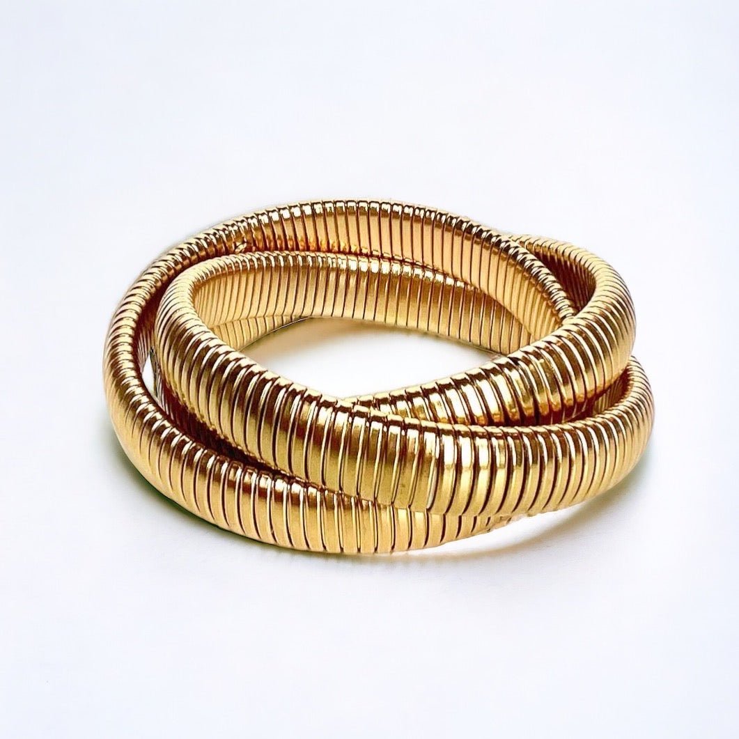 Gilded Grace Stack Metal Bracelets - Boho Mamma Store