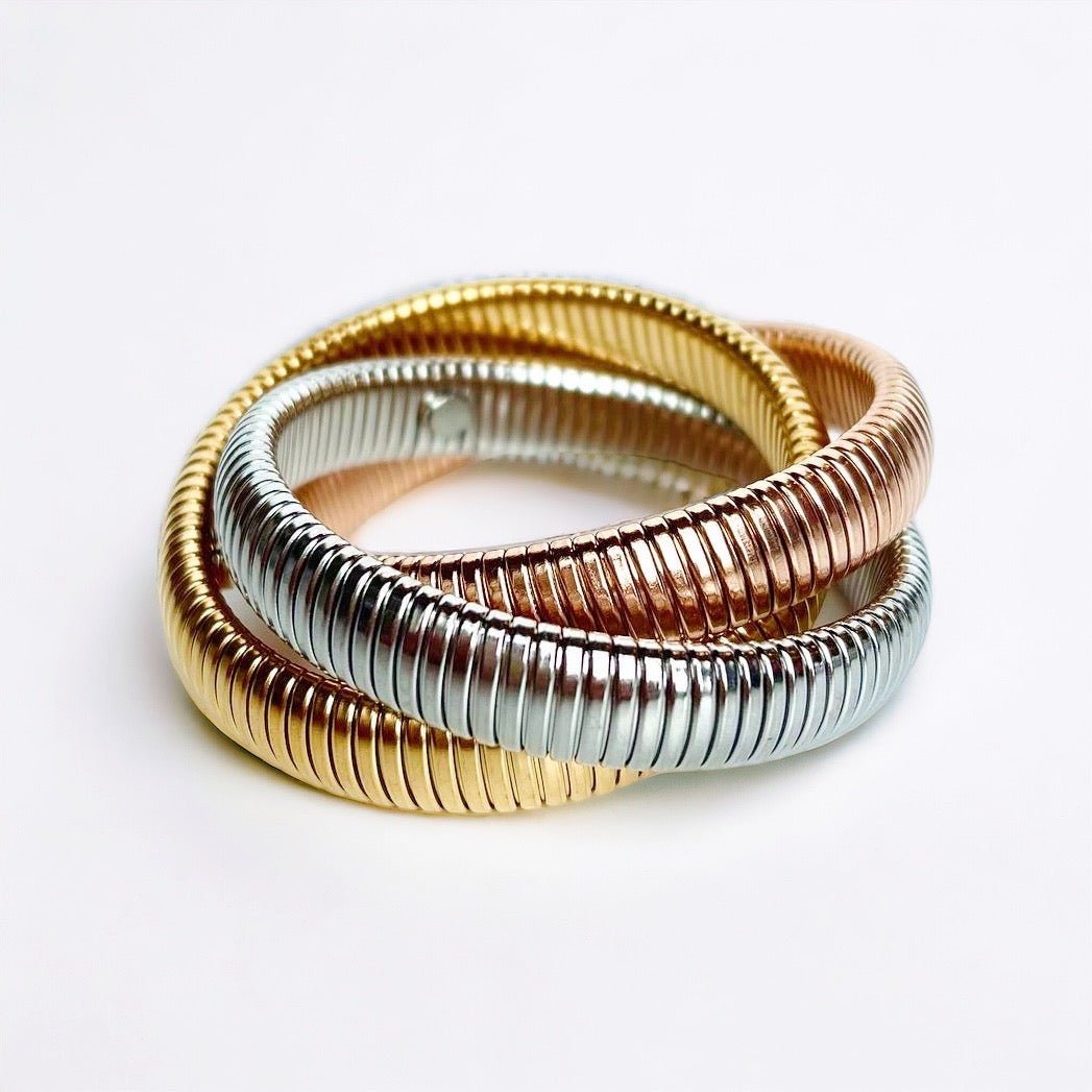 Gilded Grace Stack Metal Bracelets - Boho Mamma Store