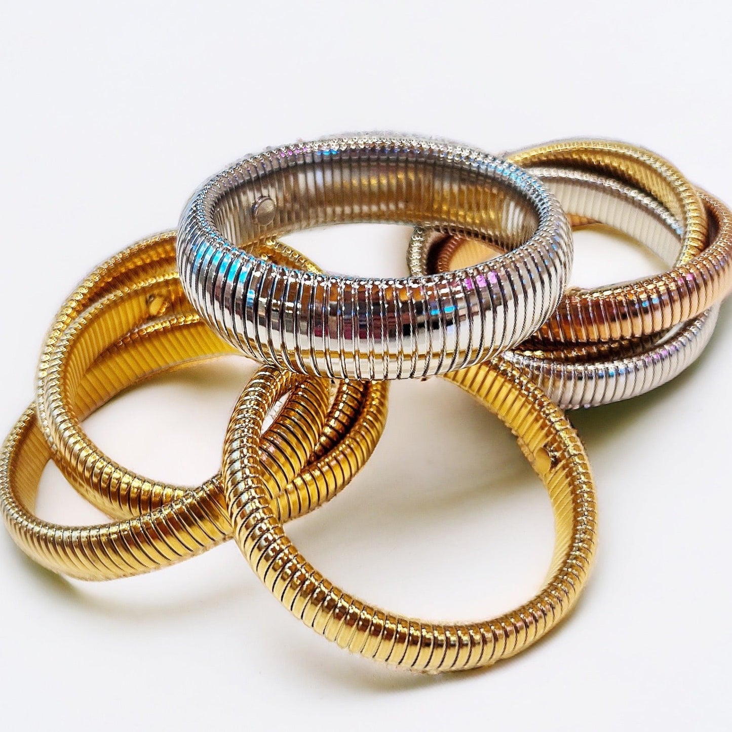 Gilded Grace Stack Metal Bracelets - Boho Mamma Store