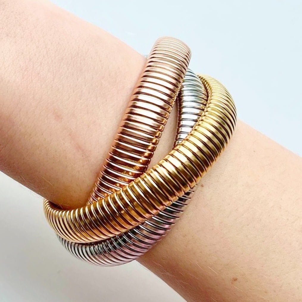 Gilded Grace Stack Metal Bracelets - Boho Mamma Store