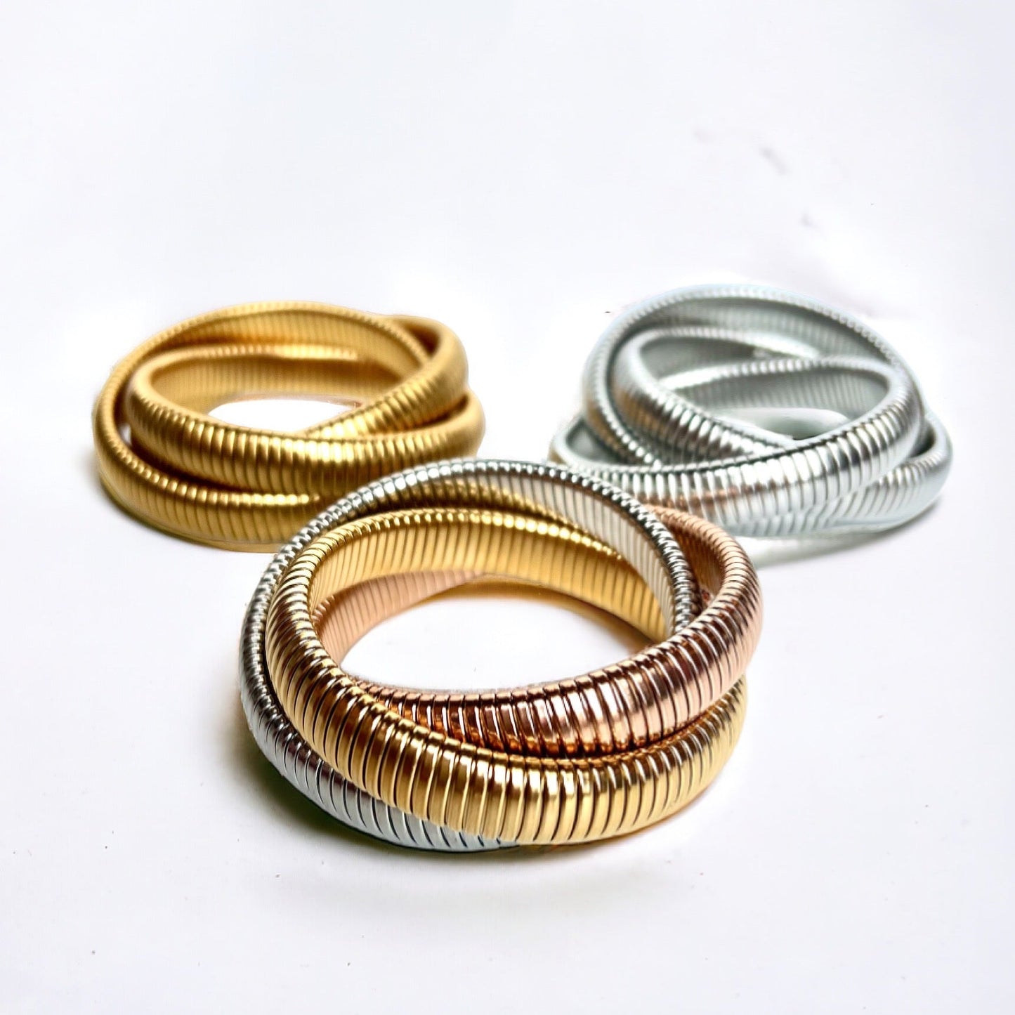 Gilded Grace Stack Metal Bracelets - Boho Mamma Store