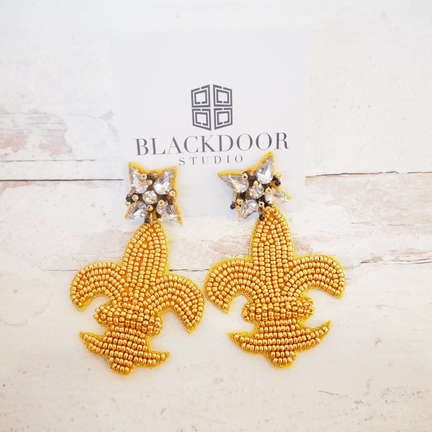 Beaded Fleur-de-lis Earrings - Boho Mamma Store