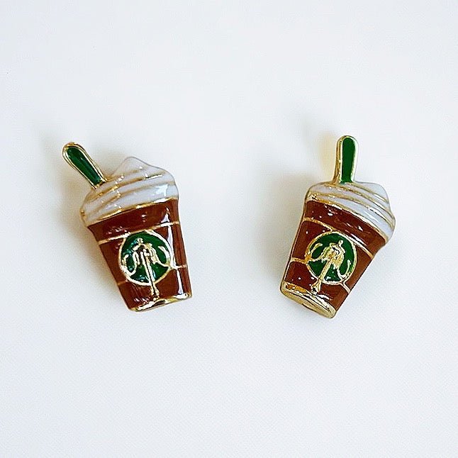 Coffee Shop Inspired Enamel Stud Earrings~SALE - Boho Mamma Store