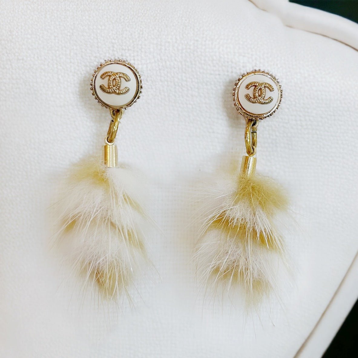 Faux Fur Chanel Earrings - Boho Mamma Store