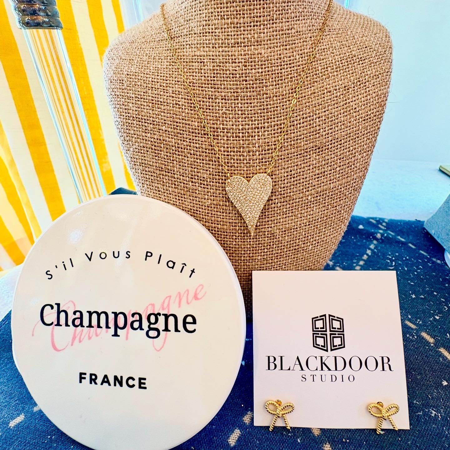 Gold Pavé Diamond Heart Necklace