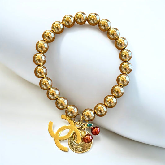 Midnight Cherry Up-Cycled Bracelet