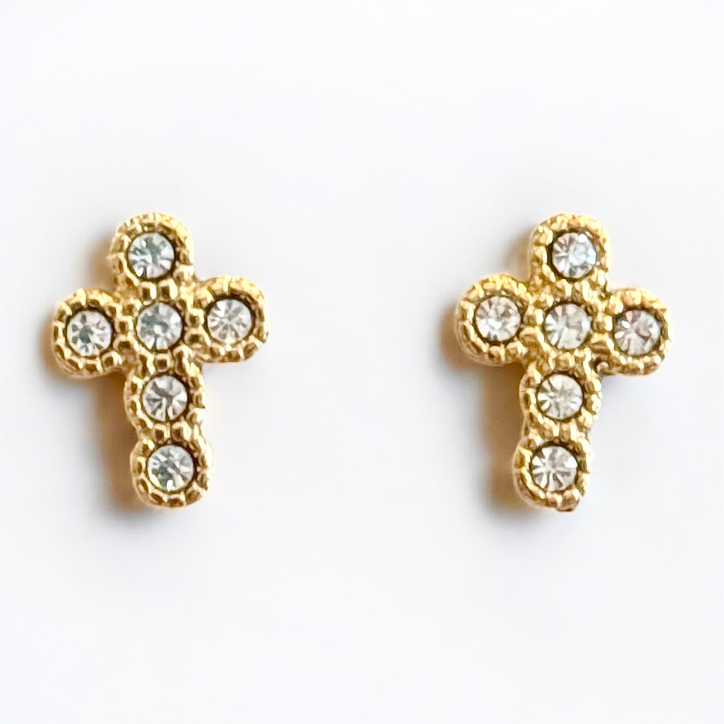 Diamond Cross Studs