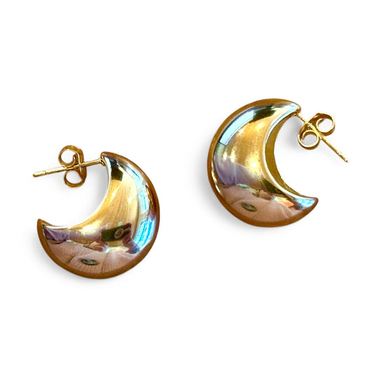 Half Moon Gold Chunky Hoops