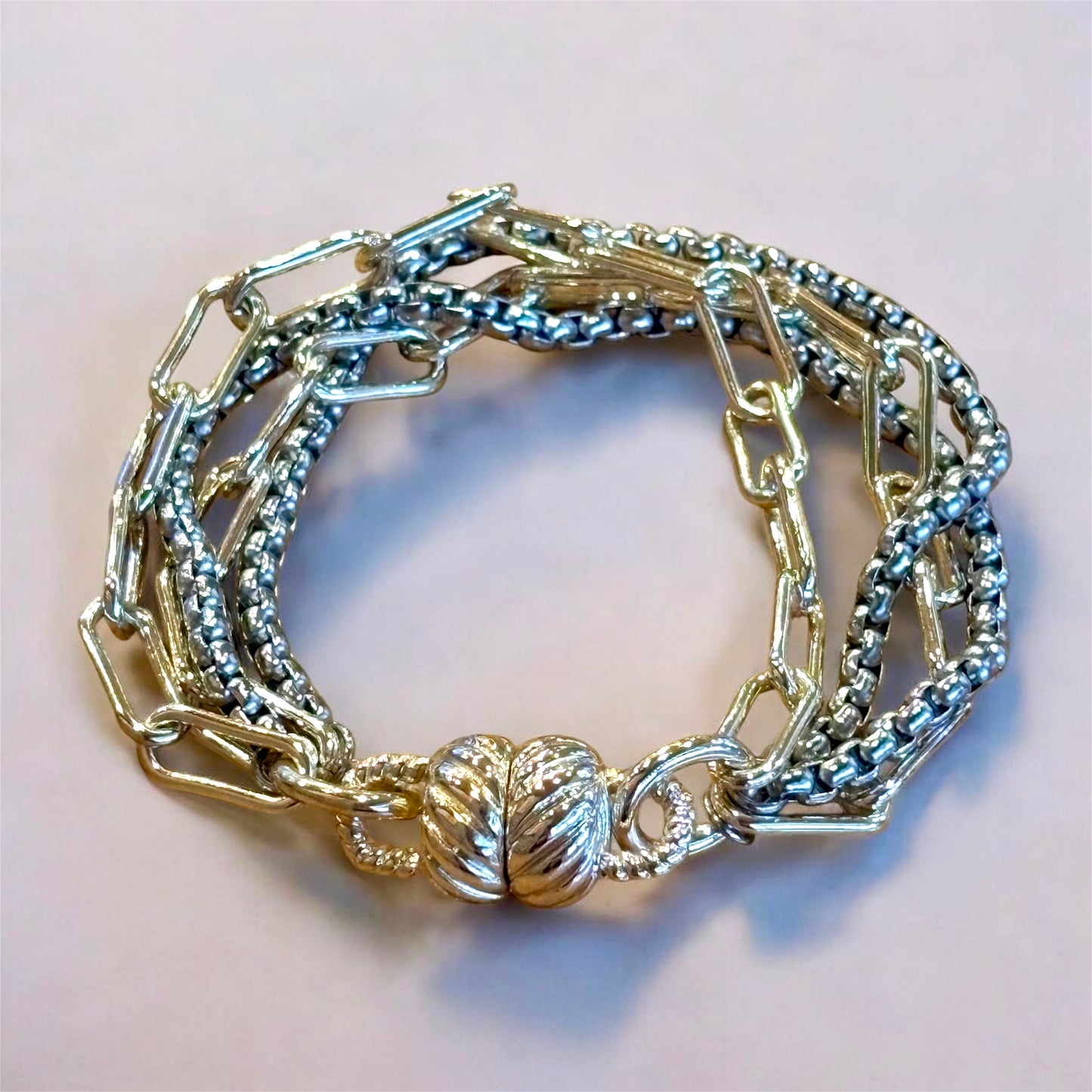 Mixed Metal Magnetic Chain Bracelet