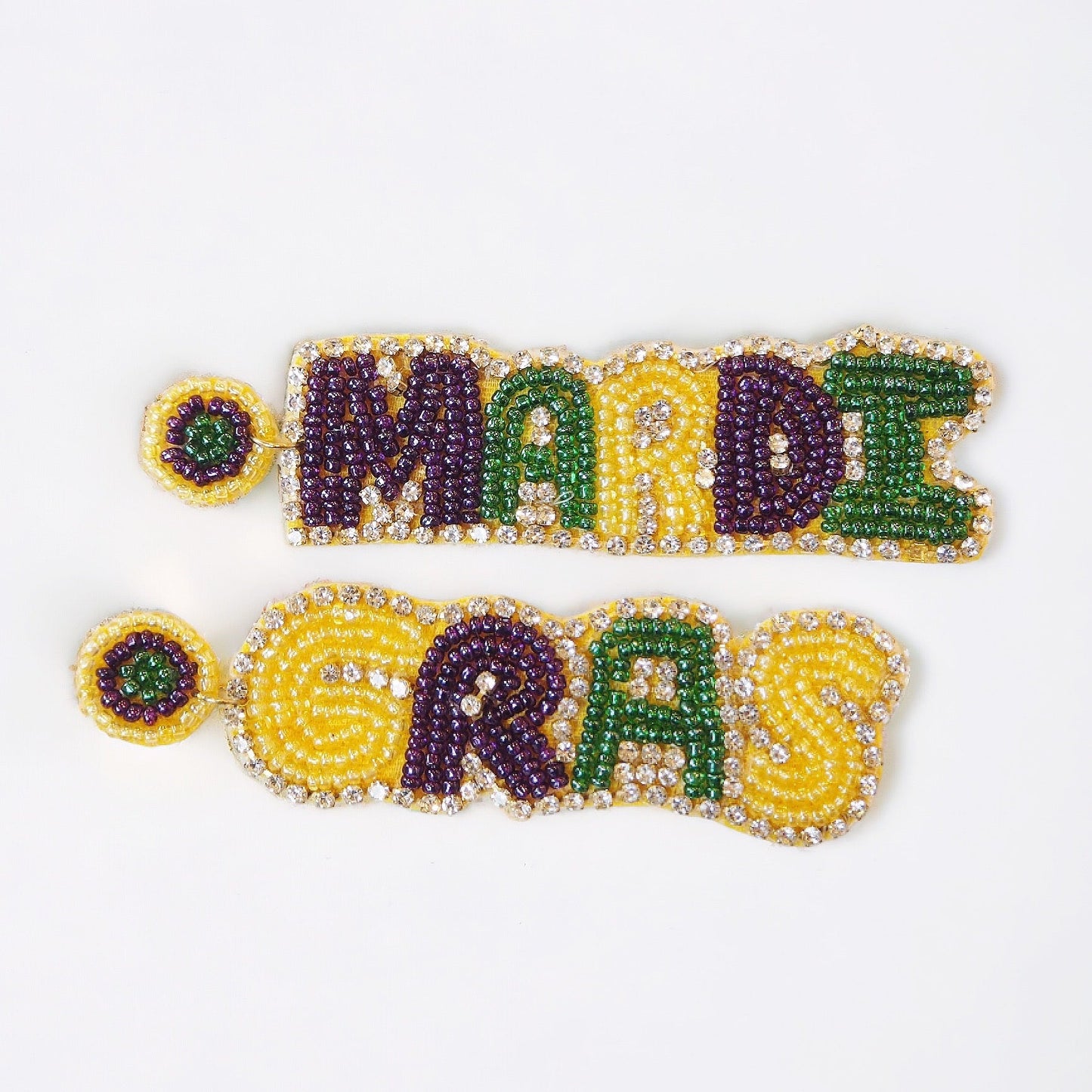 Beaded Mardi Gras Earrings - Boho Mamma Store