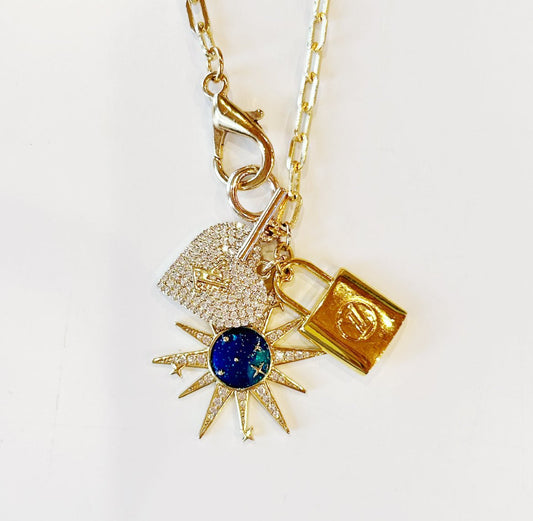 Summer Night Upcycled & Repurposed Necklace - Boho Mamma Store