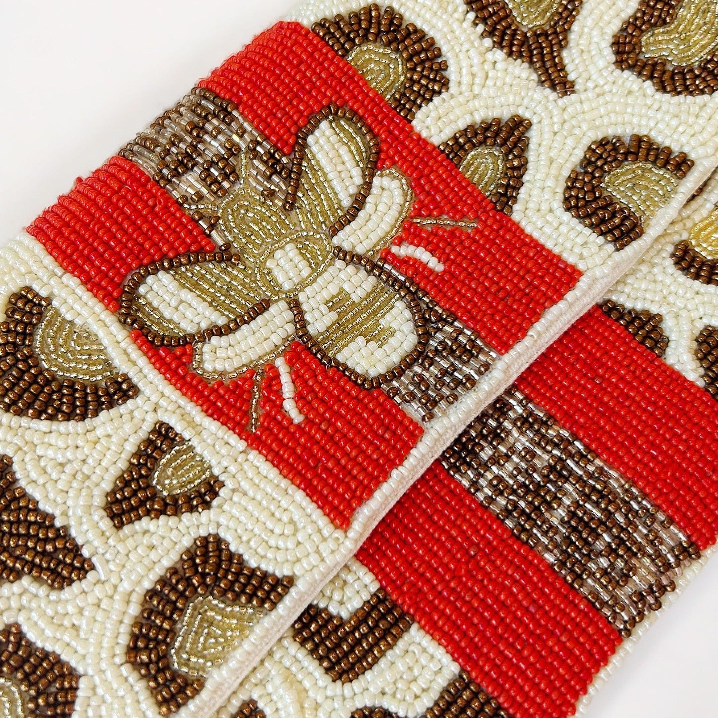 Beaded Brown & Red Leopard Handbag - Boho Mamma Store