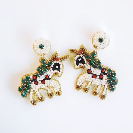 Beaded Reindeer Earrings - Boho Mamma Store
