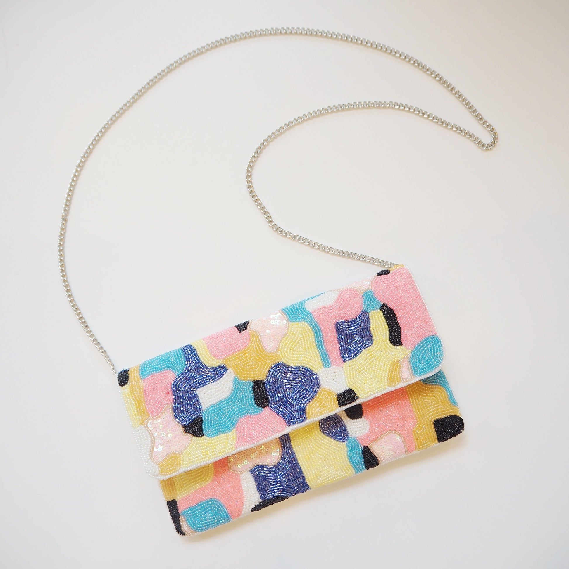 Colorful Beaded Clutch bag - Boho Mamma Store
