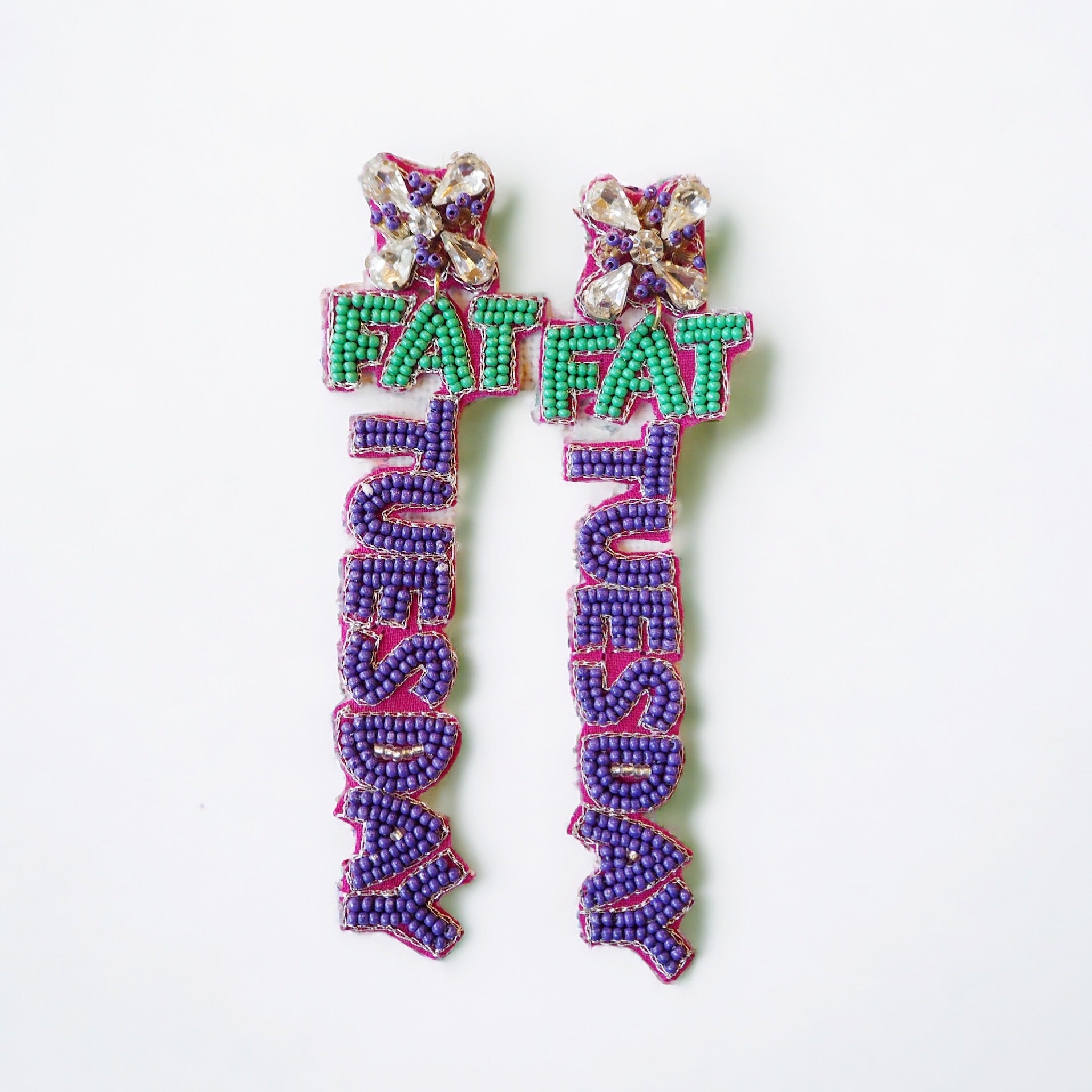 Fat Tuesday Mardi Gras Beaded Earrings - Boho Mamma Store