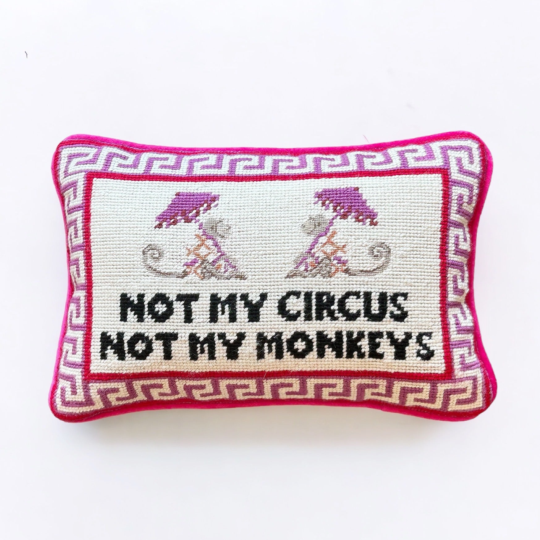 Not My Circus Not My Monkeys Needlepoint Pillow - Boho Mamma Store