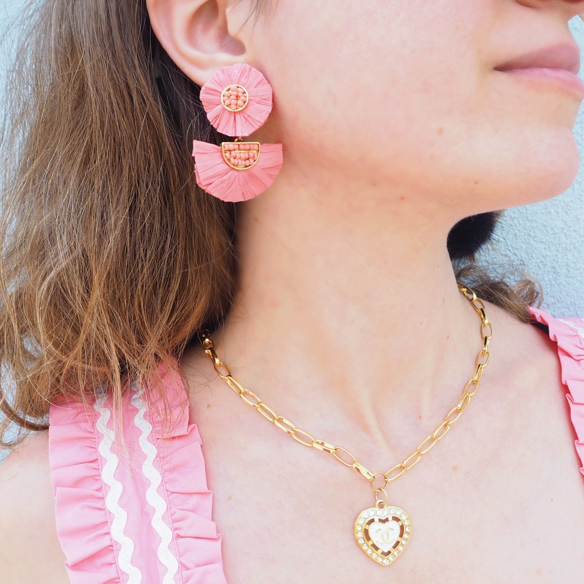 Pink Ratan Dangle Earrings - Boho Mamma Store
