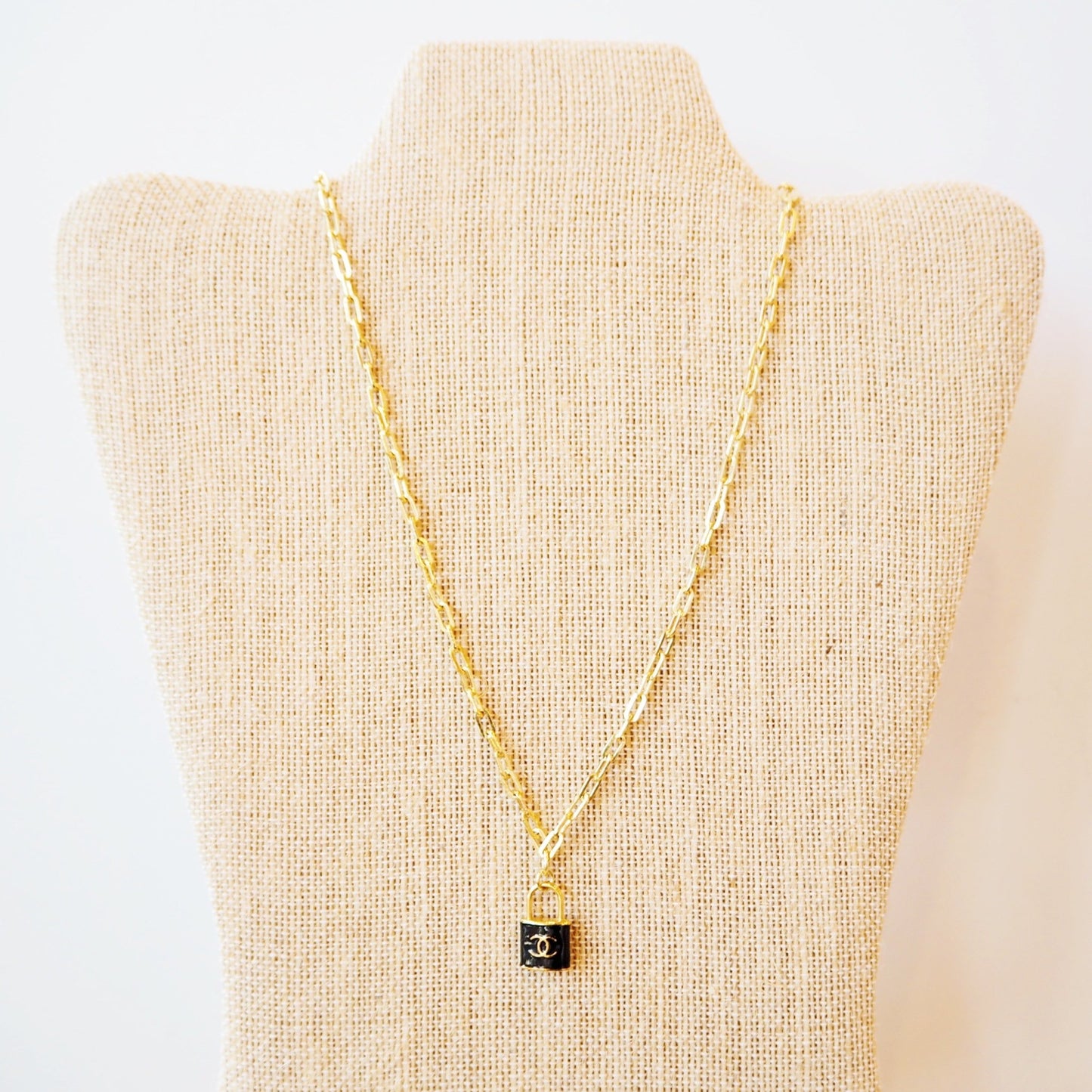 Repurposed Chanel Lock Logo Necklace - Boho Mamma Store