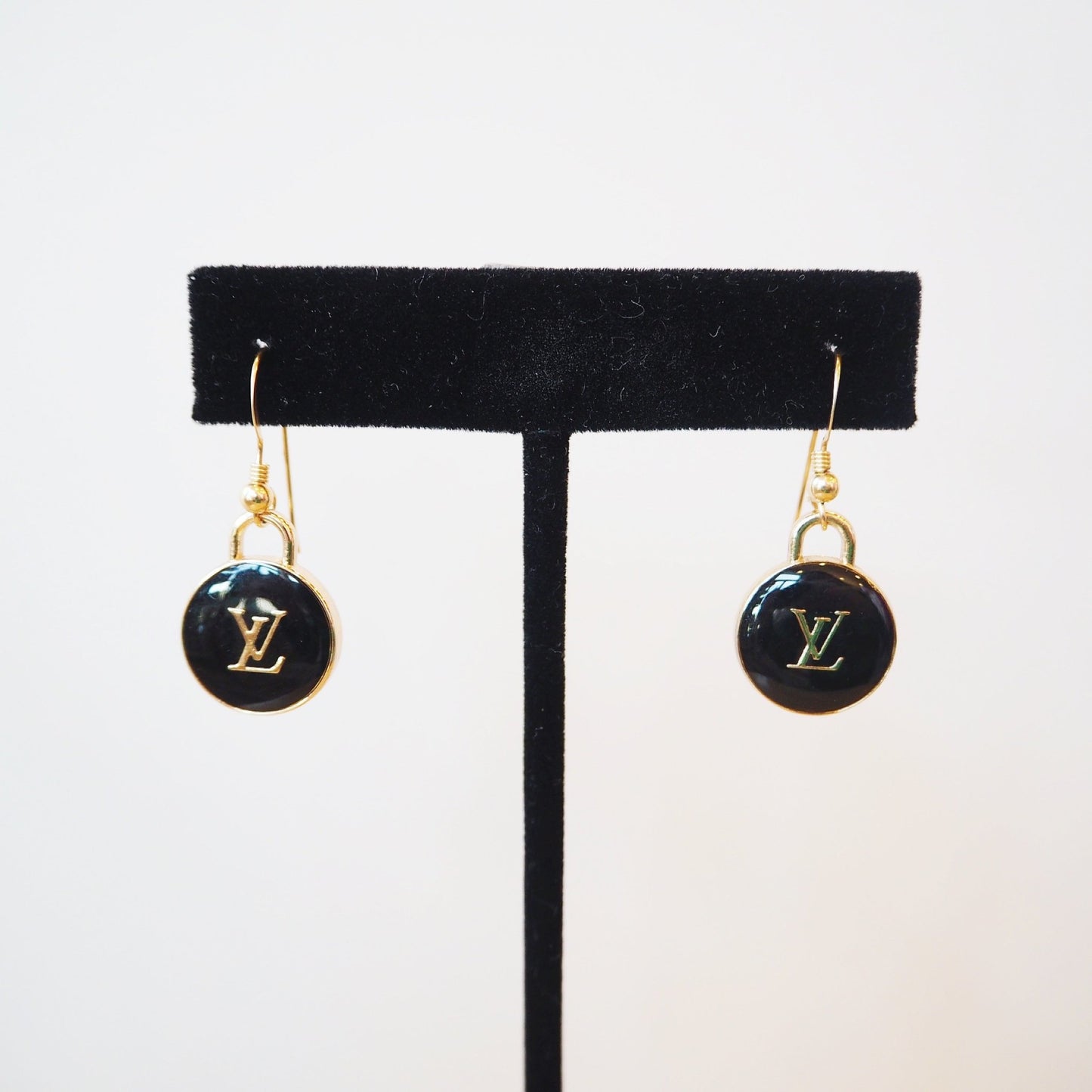 Repurposed Louis Vuitton Black Earrings - Boho Mamma Store