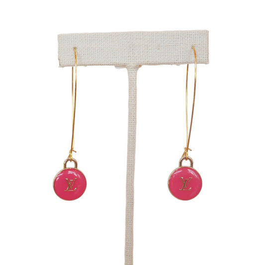 Repurposed Louis Vuitton Pink Earrings - Boho Mamma Store