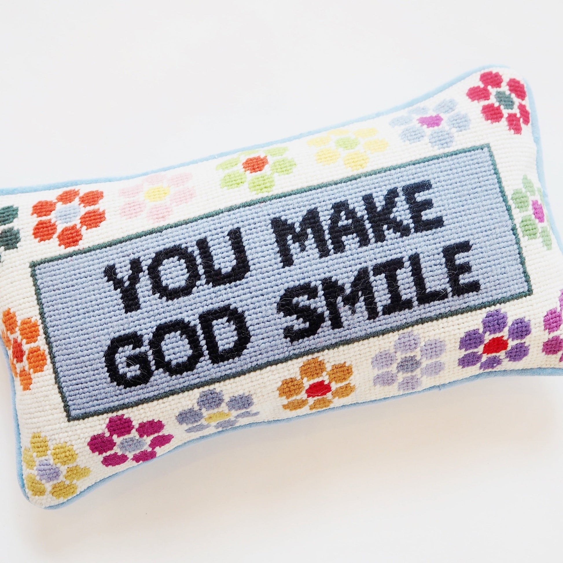 You Make God Smile Hooked Pillow - Boho Mamma Store